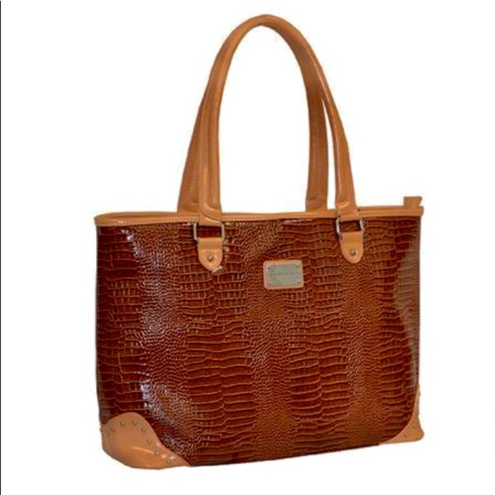 NWOT Adrienne Vittadini - Brown Faux Croco
Laptop Tote